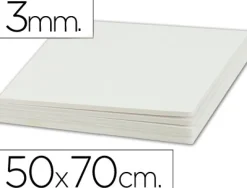 Carton entrecolle liderpapel 50x70cm epaisseur 3mm unicolore blanc