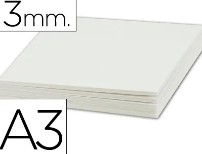Carton entrecolle liderpapel a3 epaisseur 3mm unicolore blanc