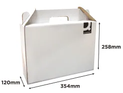 Carton valisette q-connect porte-documents 355x120x258 mmavec anses boite pour envoi ettransport coloris blanc