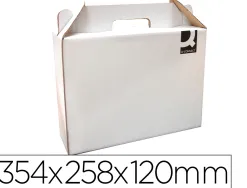 Carton valisette q-connect porte-documents 355x120x258 mmavec anses boite pour envoi ettransport coloris blanc