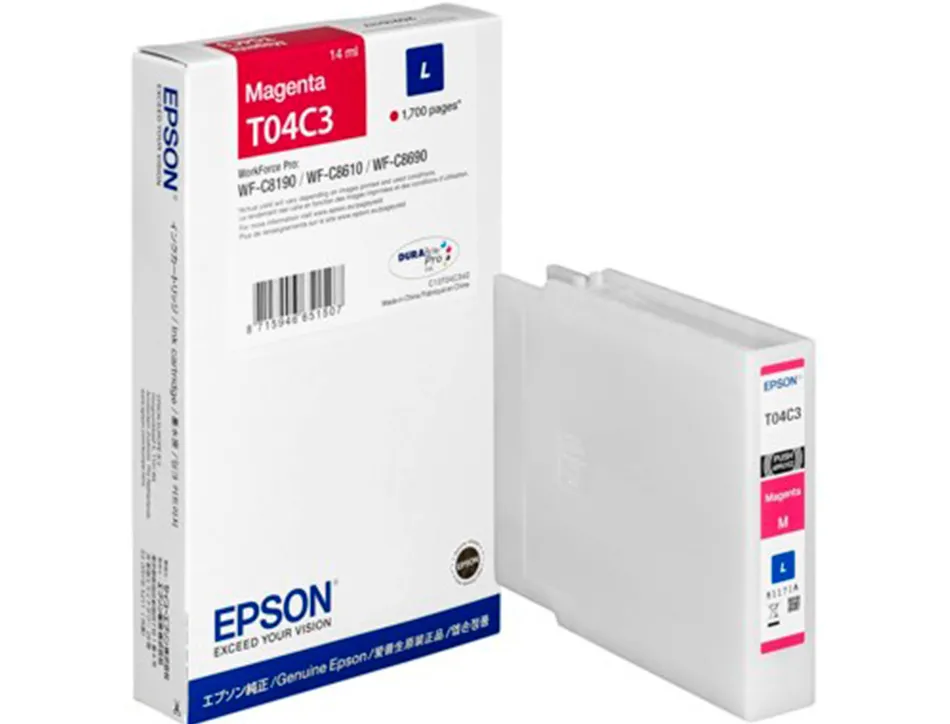 Cartouche epson jet d'encre t04c3 couleur magenta 1700 pag