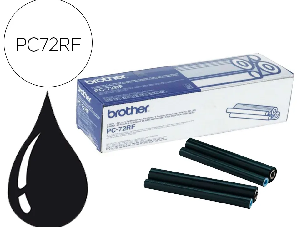 Cartouche brother fax transfert thermique pc72rf 2 recharges 2x144p
