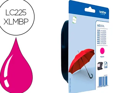 Cartouche brother jet d'encre originale lc225xlm couleur magenta