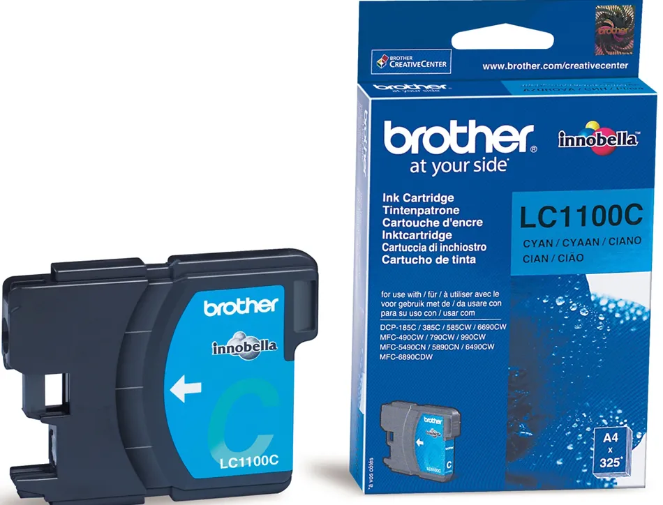 Cartouche brother jet d'encre lc1100c couleur cyan 325p