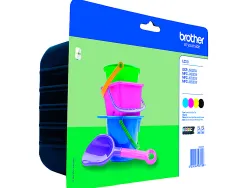 Cartouche brother jet d'encre lc221valbp pack 4 couleurs noir/jaune/magenta/cyan