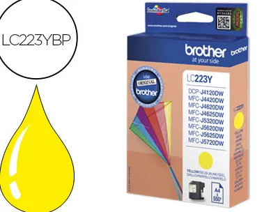 Cartouche brother jet d'encre originale lc223y couleur jaune