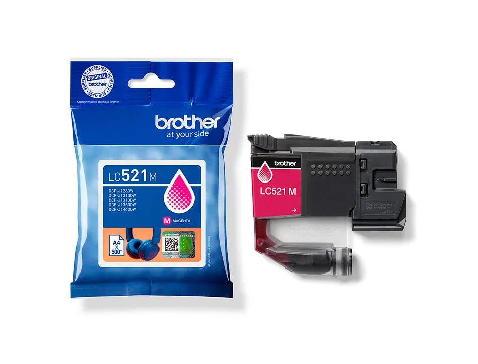 Cartouche brother jet d'encre lc521m couleur magenta 500p