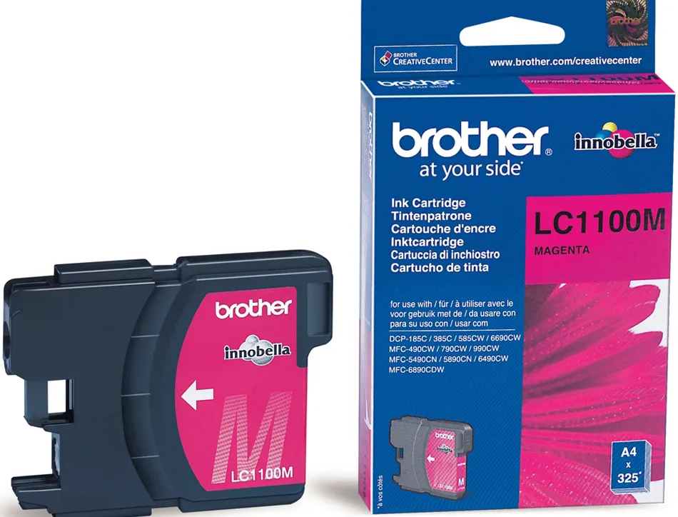 Cartouche brother jet d'encre lc1100m couleur magenta 325p