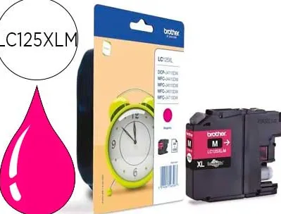 Cartouche brother jet d'encre lc125xlm couleur magenta haute capacité 1200p