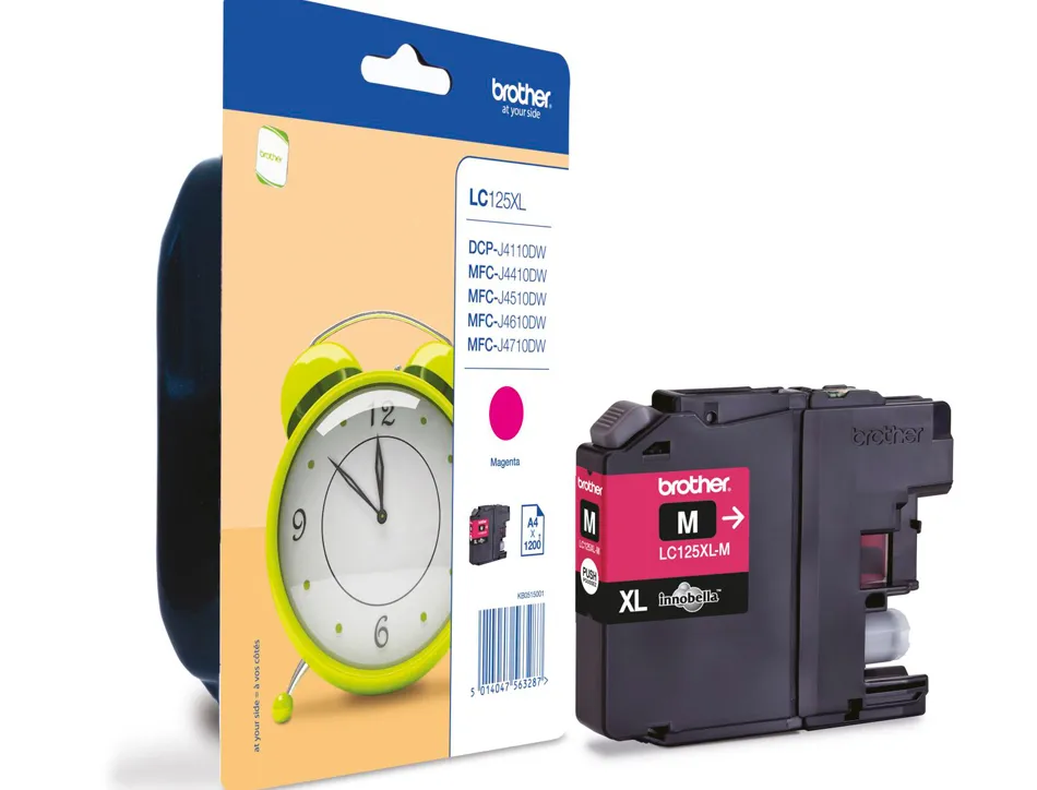 Cartouche brother jet d'encre lc125xlm couleur magenta haute capacité 1200p