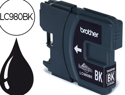 Cartouche brother jet d'encre lc980bk couleur noir 300p