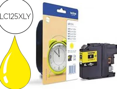 Cartouche brother jet d'encre lc125xly couleur jaune haute capacité 1200p