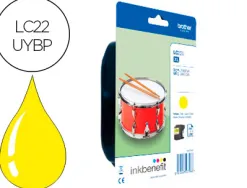 Cartouche brother jet d'encre lc22uybp couleur jaune 1.200p