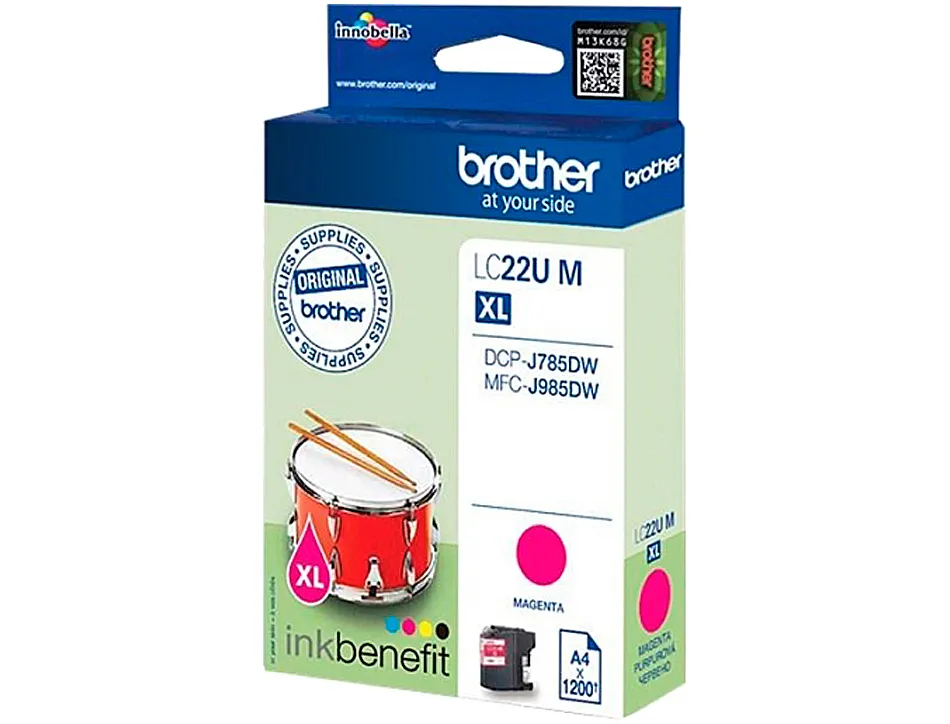 Cartouche brother jet d'encre lc22umbp couleur magenta 1.200p