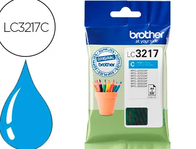 Cartouche brother jet d'encre lc3217 couleur cyan 550p