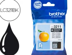 Cartouche brother jet d'encre lc3211bk couleur noir 200p