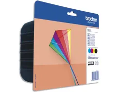 Cartouche brother jet d'encre originale lc223 3 couleurs + noir multipack 4 unités
