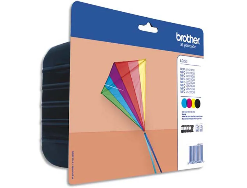 Cartouche brother jet d'encre originale lc223 3 couleurs + noir multipack 4 unités