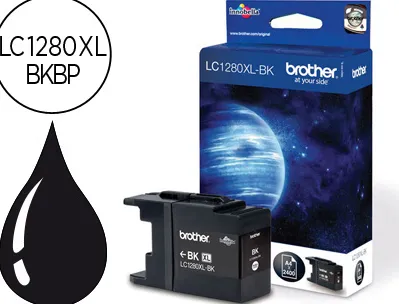 Cartouche brother jet d'encre lc1280xlbk couleur noir haute capacité 2400p