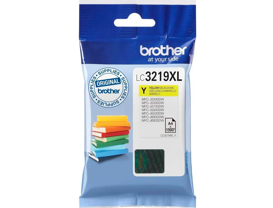 Cartouche brother jet d'encre lc3219 couleur jaune haute capacité 3000p
