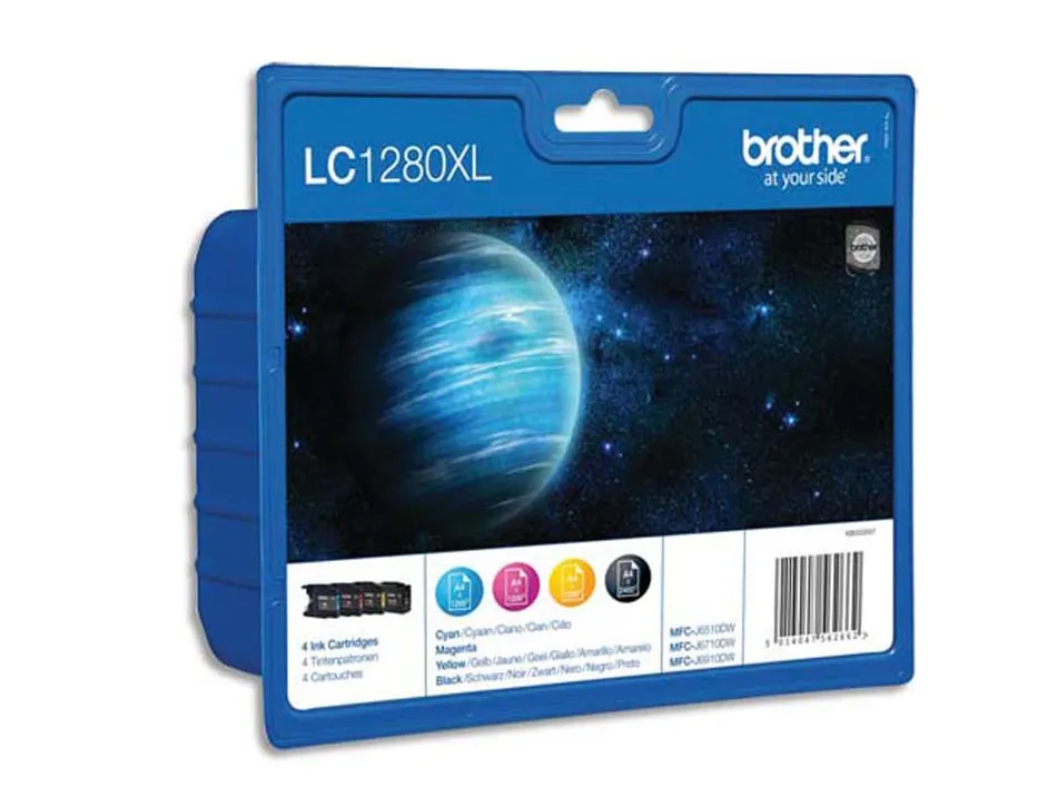 Cartouche brother jet d'encre lc1280xlvalbp pack 4 encres haute capacité