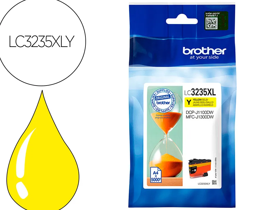 Cartouche brother jet d'encre lc3235xly couleur jaune 5000 pag