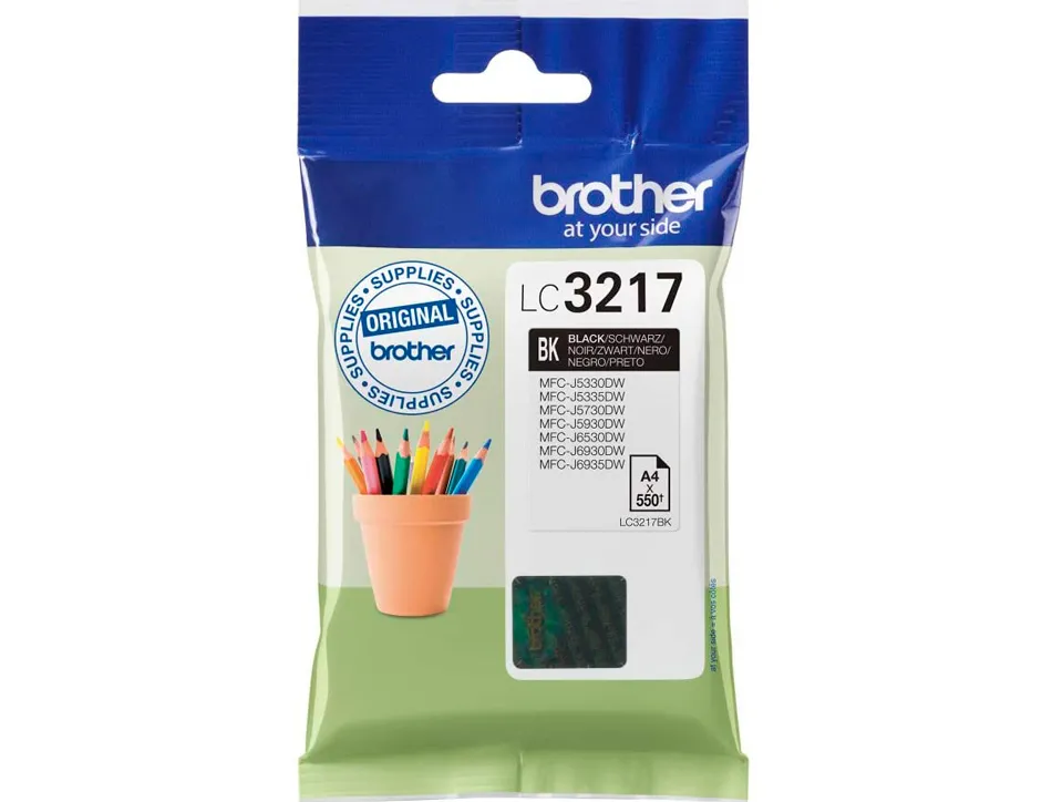 Cartouche brother jet d'encre lc3217 couleur noir 550p