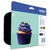 Cartouche brother jet d'encre lc123valbp pack 4 encres noir/cyan/magenta/jaune
