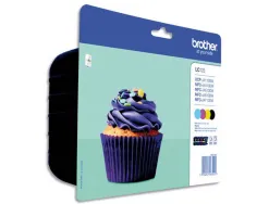 Cartouche brother jet d'encre lc123valbp pack 4 encres noir/cyan/magenta/jaune