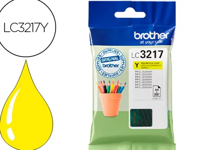 Cartouche brother jet d'encre lc3217 couleur jaune 550p