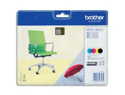 Cartouche brother jet d'encre lc229xlvalbp pack 4 couleurs noir jaune cyan magenta 1200p