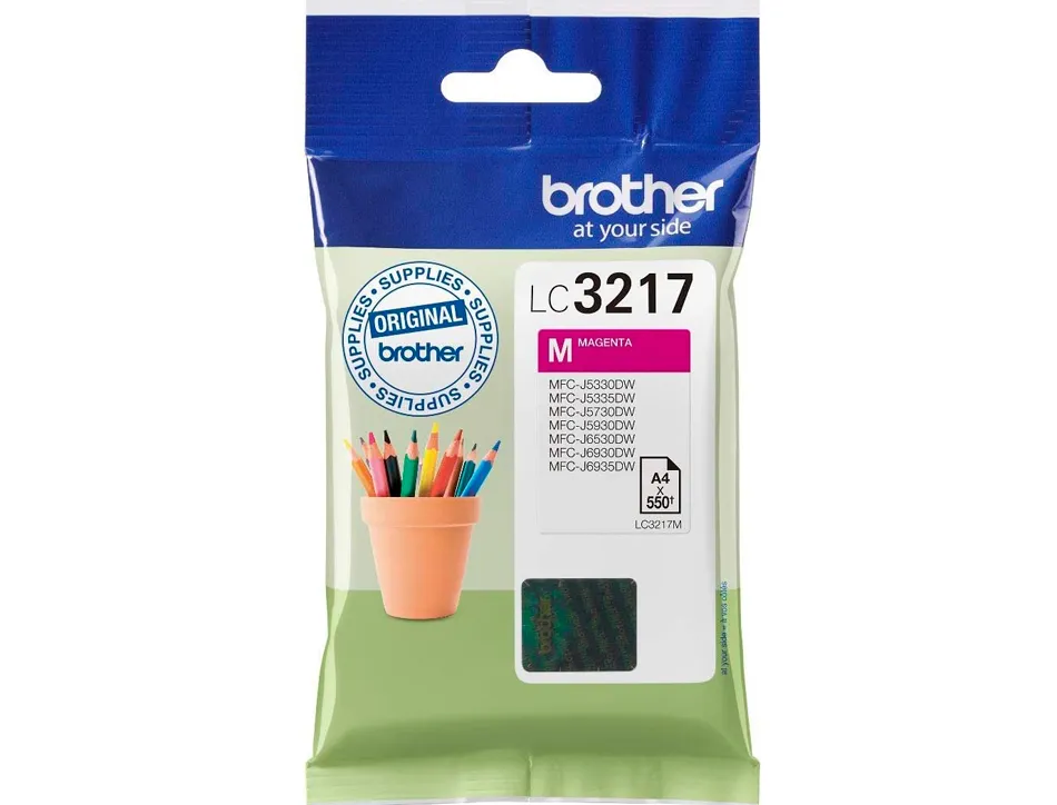 Cartouche brother jet d'encre lc3217 couleur magenta 550p