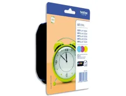 Cartouche brother jet d'encre lc125xlrbwbp pack 3 encres couleur cyan/magenta/jaune