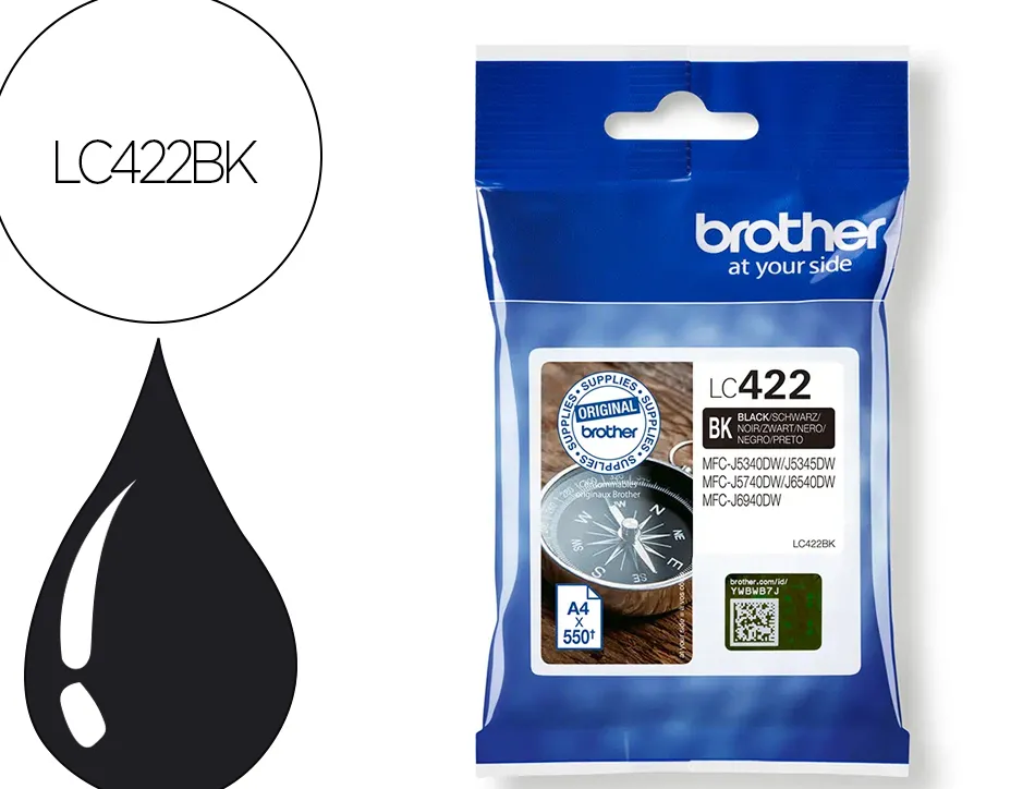 Cartouche brother jet d'encre mfc-j5340dw, mfc-j5345dw, mfc-j5740dw, mfc-j6540dw, mfc-j6940dw encre noir