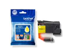 Cartouche brother jet d'encre lc521y couleur jaune 500p