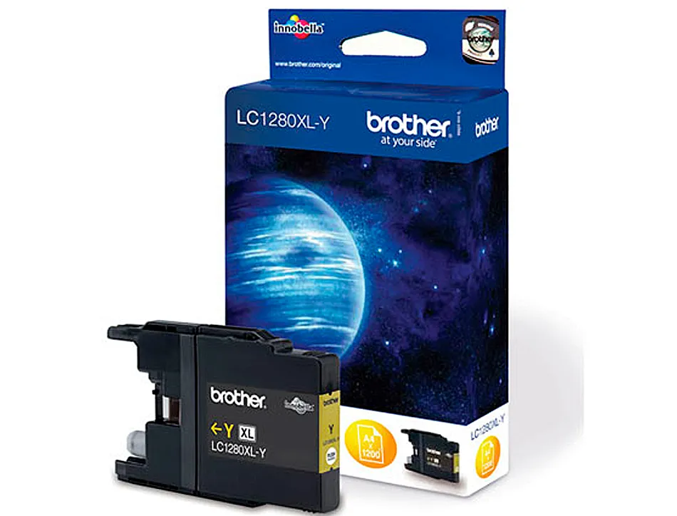 Cartouche brother jet d'encre lc1280xly couleur jaune haute capacité 1200p