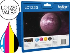 Cartouche brother jet d'encre lc1220 pack 4 couleurs noir/jaune/magenta/cyan