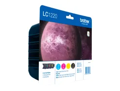 Cartouche brother jet d'encre lc1220 pack 4 couleurs noir/jaune/magenta/cyan