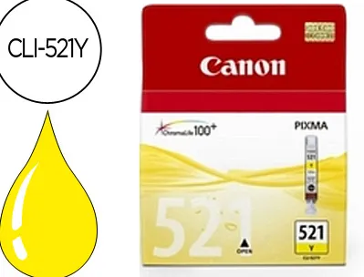 Cartouche canon jet d'encre 2936 b001-cli521y couleur jaune 500p