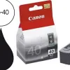 Cartouche canon jet d'encre 0615 b001-pg40 couleur noir 195p