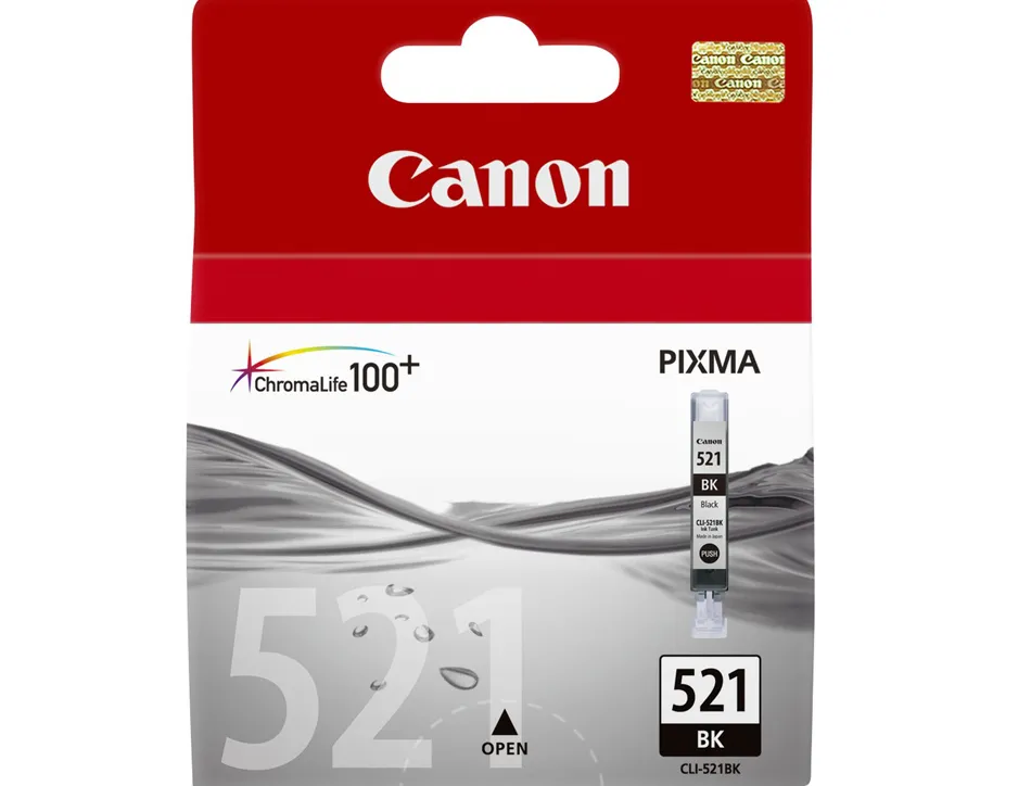 Cartouche canon jet d'encre 2933 b001-cli521bk couleur noir 1850p