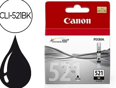 Cartouche canon jet d'encre 2933 b001-cli521bk couleur noir 1850p