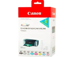 Cartouche canon jet d'encre cli-42 pixma pro-100/100s multipack de 8 couleurs 13ml bk gy lgy cm y pc pm
