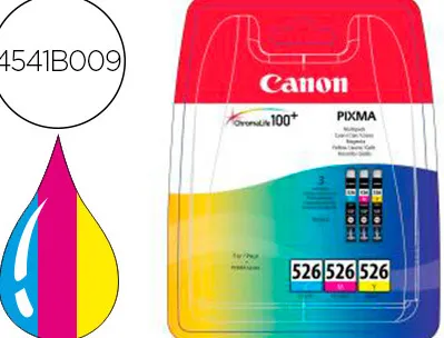 Cartouche canon jet d'encre pour ip4850 mg5150 5250 6150 8150 6250 multipack 3 couleurs cyan/magenta/jaune