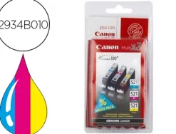 Cartouche canon jet d'encre 2934 b007-cli521c/m/y pack 3 encres couleur cyan/magenta/jaune