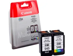 Cartouche canon jet d'encre pack pg-545 + cl-546 noir et couleurs 180p