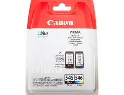 Cartouche canon jet d'encre pack pg-545 + cl-546 noir et couleurs 180p