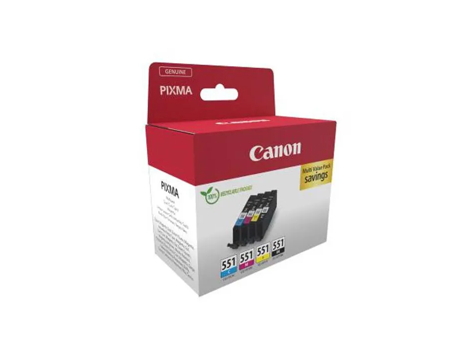 Cartouche canon jet d'encre pgi-551bk multipack 4 couleurs 349p
