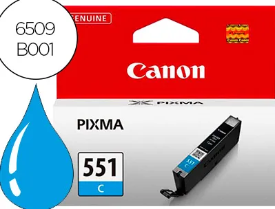 Cartouche canon jet d'encre 6509 b001-cli551c couleur cyan 345p