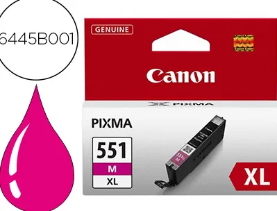 Cartouche canon jet d'encre 6445 b001-cli551mxl couleur magenta haute capacité 645p